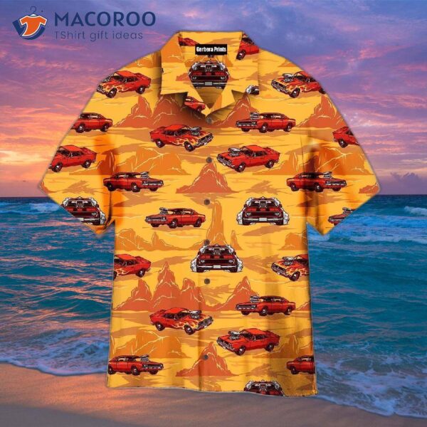 Cars With Colorful Vintage Yellow Hawaiian Shirts