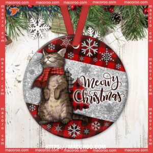 cat christmas art lovely style circle ceramic ornament cat lawn ornaments 2