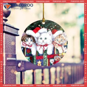 Cat Christmas Ceramic Ornament