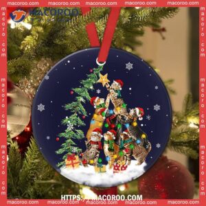 cat christmas love tree circle ceramic ornament cat ornaments for christmas tree 1