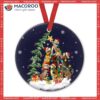 Cat Christmas Tree Style Circle Ceramic Ornament, Hallmark Cat Ornaments