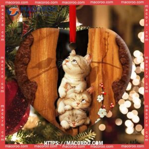 Cat Kitten Happy Life Heart Ceramic Ornament, Hallmark Cat Ornaments