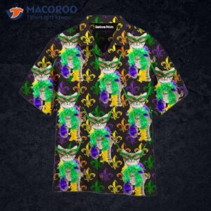 Cat Mardi Gras Carnival Fleur-de-lis Pattern Hawaiian Shirts