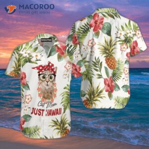 Cat Mom Just Bought White Hawaiian Shirts.