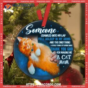 cat mom someone love it circle ceramic ornament cat christmas tree ornaments 1
