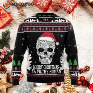 Cat Skull Santa Ugly Christmas Sweater