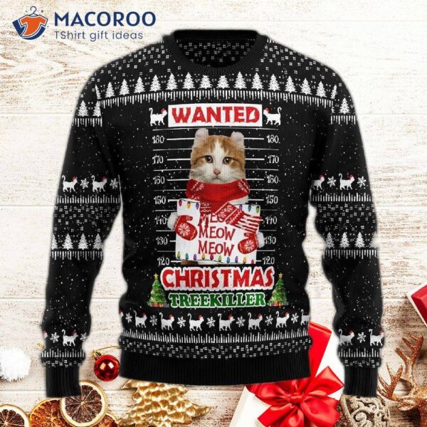 Cat Treekiller Custom Photo Ugly Christmas Sweater