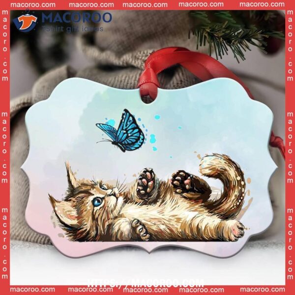 Cat Whisper So Cute Metal Ornament, Kitty Ornaments