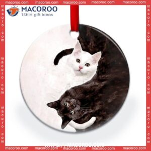 cat yin yang style circle ceramic ornament cat tree ornaments 0