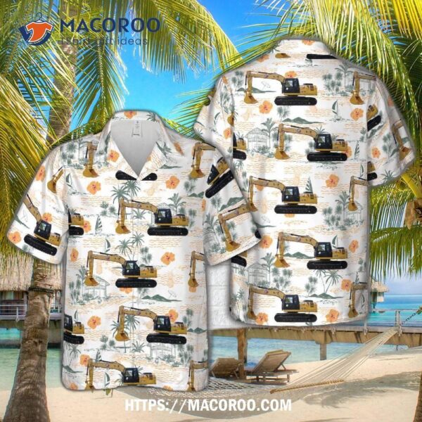 Caterpillar 320d3 Excavator Hawaiian Shirt