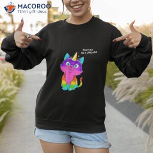 caticorn shirt trust me i m a unicorn funny cat sweatshirt