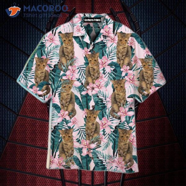 Cats And Queens Of Flower Pattern Hawaiian Shirts