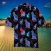 Cats In The Galaxy Black And Colorful Hawaiian Shirts