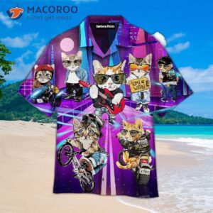 Cats On The Street In Hawaiian Shirts