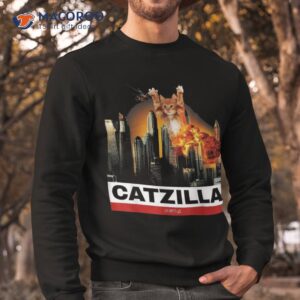 catzilla funny kitty tshirt for cat lovers to halloween sweatshirt