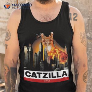 catzilla funny kitty tshirt for cat lovers to halloween tank top