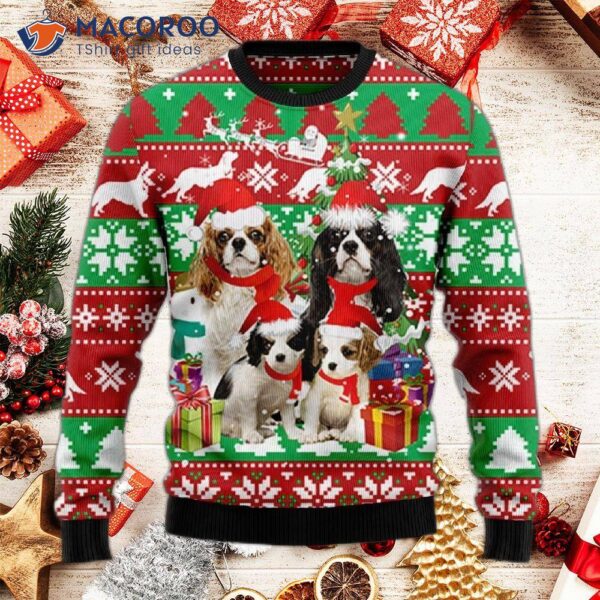 Cavalier King Charles Spaniel Family Ugly Christmas Sweater