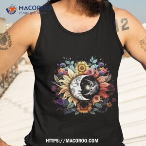 celestial sun moon stars floral boho lunar solar astronomy shirt tank top 3