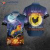 Chicken Halloween-blue And Colorful Hawaiian Shirts
