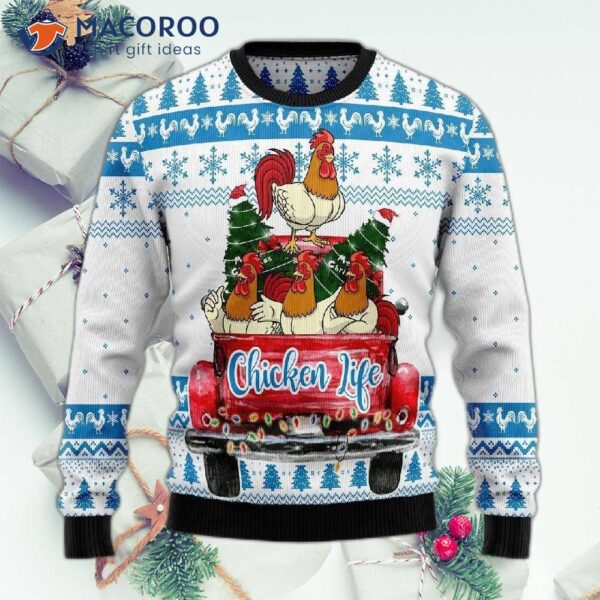 Chicken Life Ugly Christmas Sweater