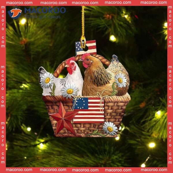 Chicken-shaped Christmas Acrylic Ornament