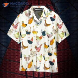 Chicken Tropical White Hawaiian Shirts