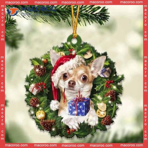 Chihuahua And Christmas Custom-shaped Acrylic Ornament