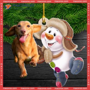 Chihuahua And Snowman Custom-shaped Christmas Acrylic Ornament