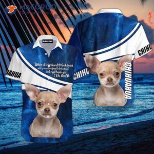 Chihuahua Dogs In Blue And White Hawaiian Shirts
