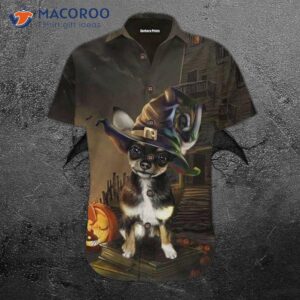 Chihuahua-printed Halloween Hawaiian Shirts