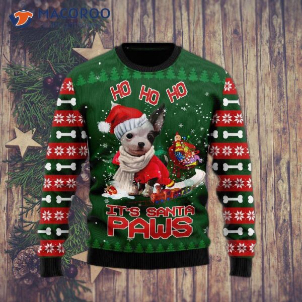 Chihuahua Santa Paws Ugly Christmas Sweater