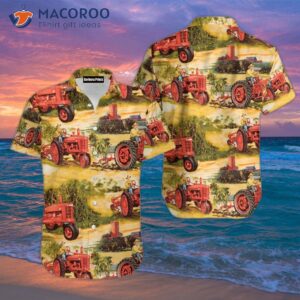 Childhood Farmer Yellow Hawaiian Tractor Shirts