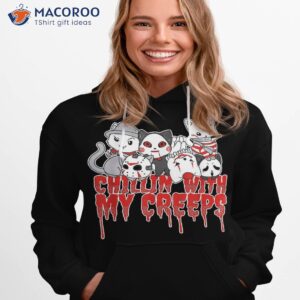 chillin with my creeps cat horror serial killer halloween shirt hoodie 1