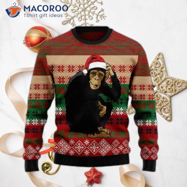 Chimpanzee Ugly Christmas Sweaters