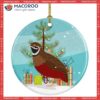 Chinese Painted Or King Quail Christmas Ceramic Ornament