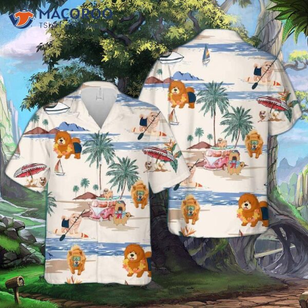 Chow Summer Beach White Hawaiian Shirts