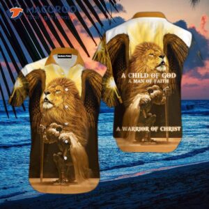 Christian Jesus Catholic Lion Yellow Hawaiian Shirt