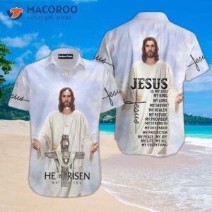 christian jesus easter white hawaiian shirts 1