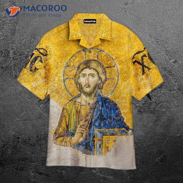 Christian Orthodox Jesus Gold Hawaiian Shirts