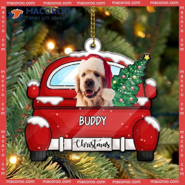 Christmas And Dog Photo Custom-shaped Acrylic Ornament