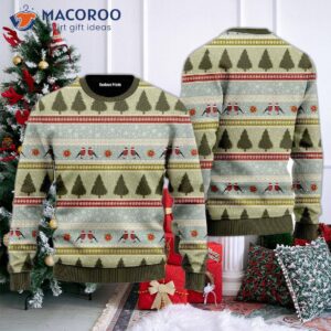 Christmas Bird Pattern Ugly Sweater