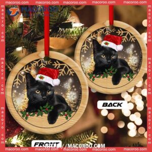 christmas black cat cute kitty xmas circle ceramic ornament kitty ornaments 2
