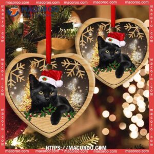 christmas black cat cute kitty xmas heart ceramic ornament cat tree ornaments 2