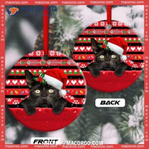 christmas black cat funny xmas decor tree hanging circle ceramic ornament kitten ornaments 2