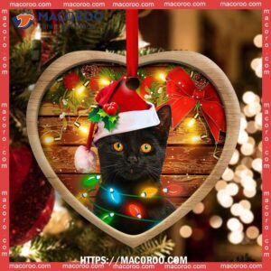 christmas black cat funny xmas light decor tree hanging heart ceramic ornament bengals christmas ornaments 1