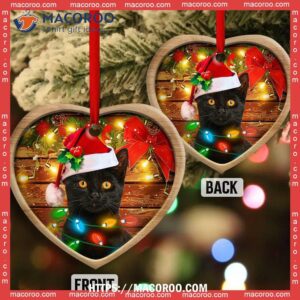 christmas black cat funny xmas light decor tree hanging heart ceramic ornament bengals christmas ornaments 2