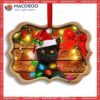 Christmas Black Cat Funny Xmas Light Decor Tree Hanging Metal Ornament, Kitty Ornaments