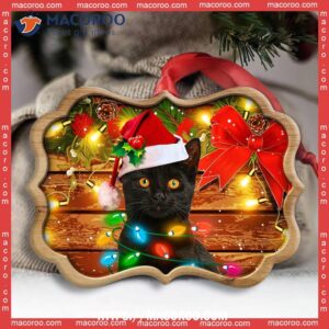 christmas black cat funny xmas light decor tree hanging metal ornament kitty ornaments 2