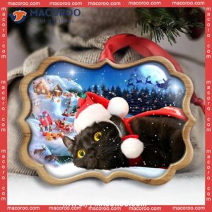 christmas black cat happy xmas light decor tree hanging metal ornament grey cat ornaments 2