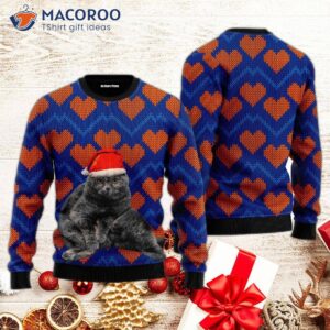 Christmas Black Cat In Heart Love Ugly Sweater